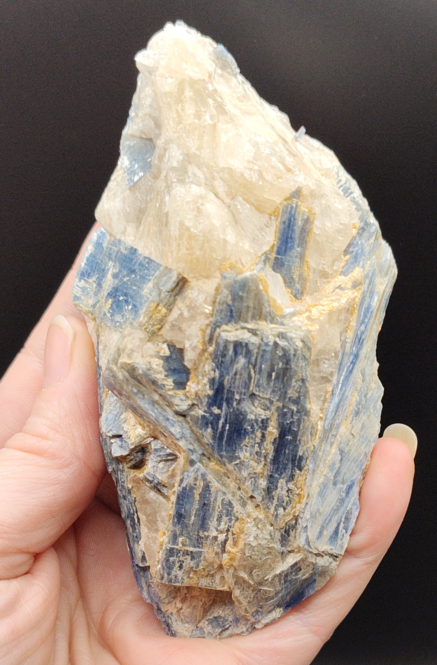 Blue Kyanite in Quartz Matrix Crystal Cluster