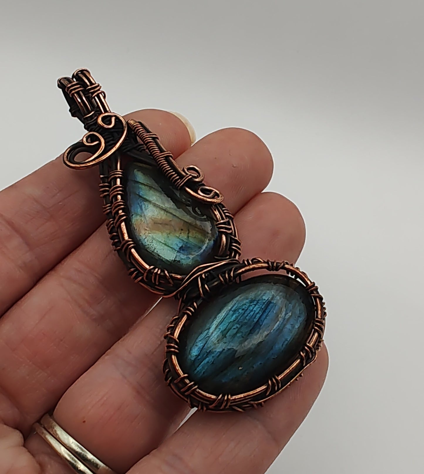 Labradorite Copper Wire Wrapped Pendant
