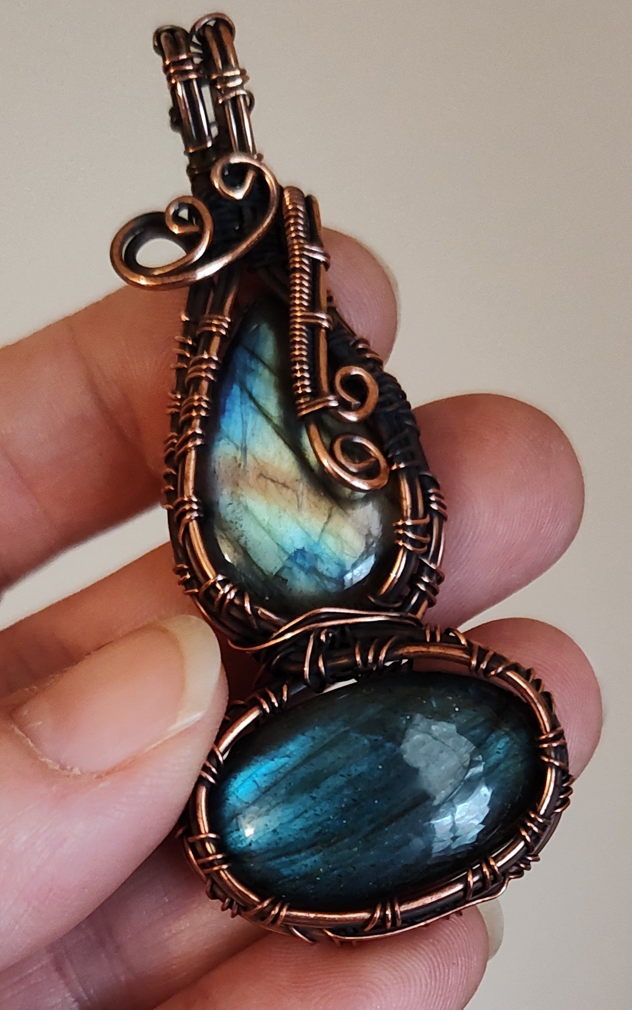 Labradorite Copper Wire Wrapped Pendant