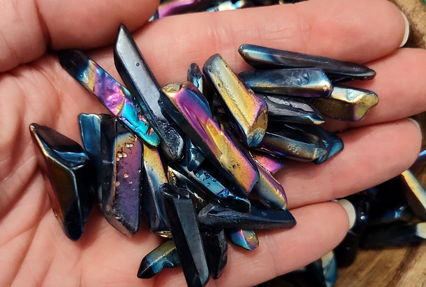 Titanuim Quartz Crystal Points (Tumbled/Polished) ~5 Pack~