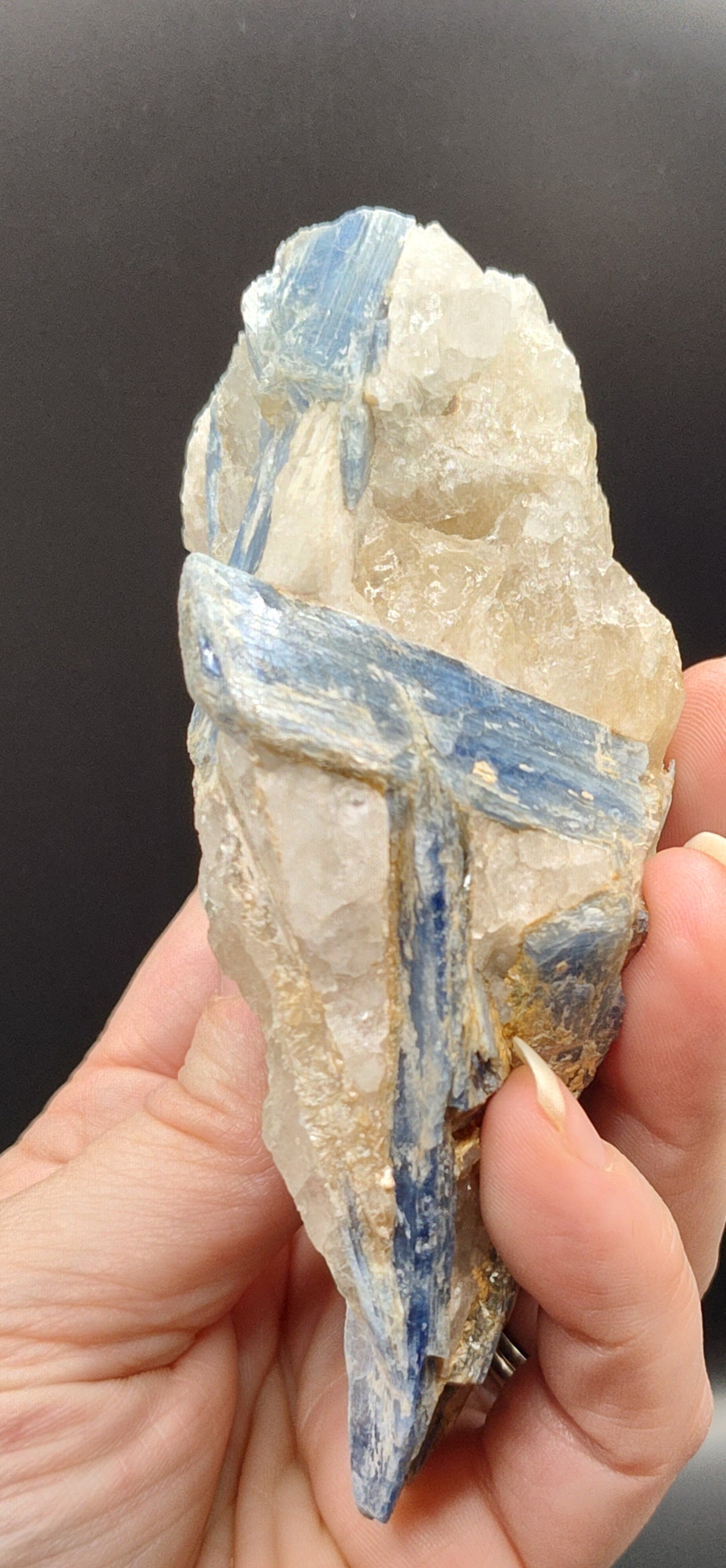 Blue Kyanite in Quartz Matrix Crystal Cluster