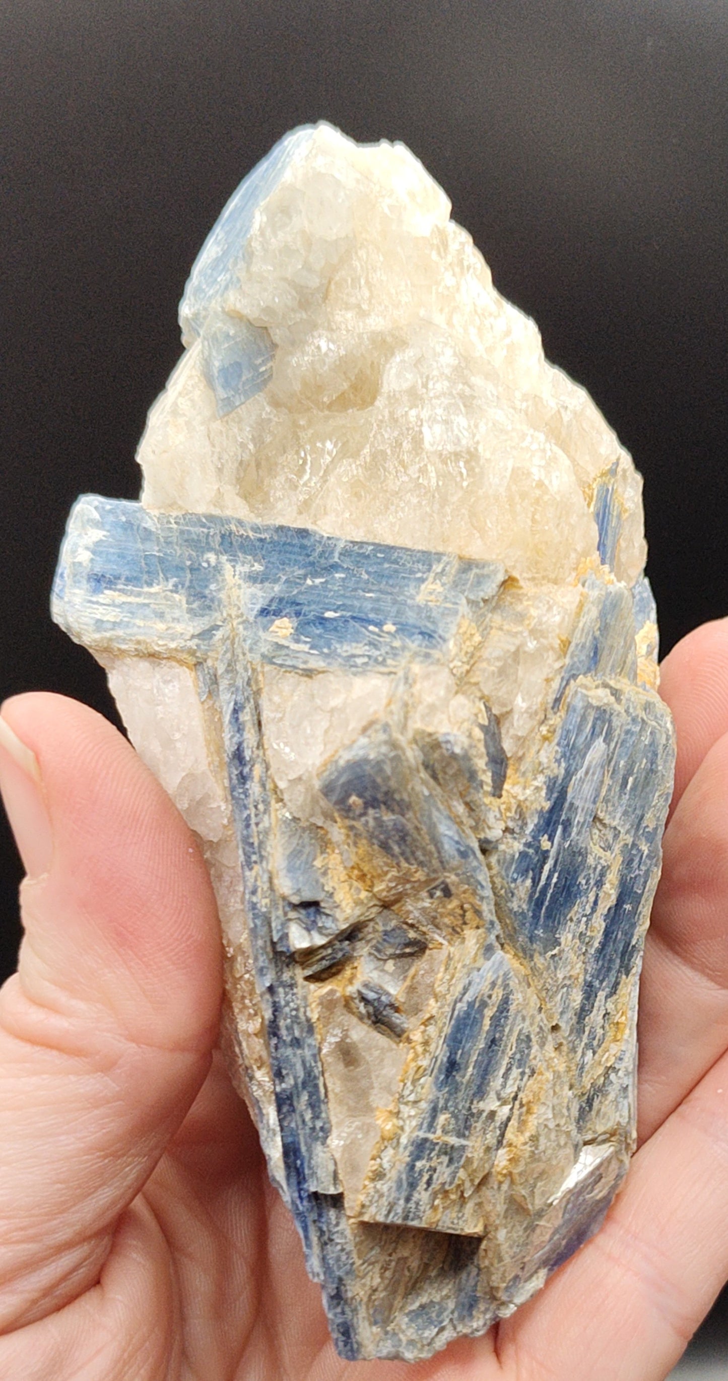 Blue Kyanite in Quartz Matrix Crystal Cluster