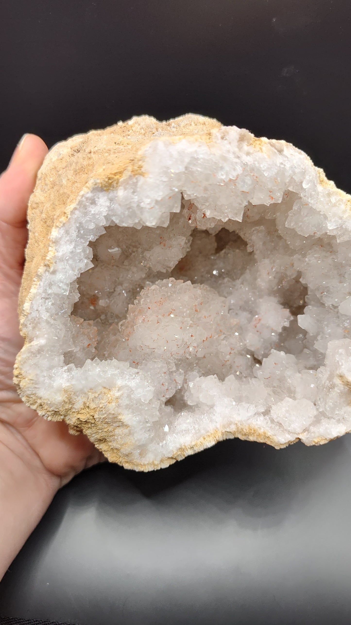 5+" Quartz Geode Crystal Cluster