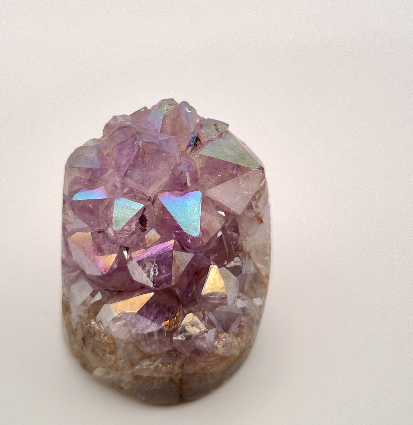 Rainbow Aura Amethyst "Cupcake" Crystal Tower Polished Crystals