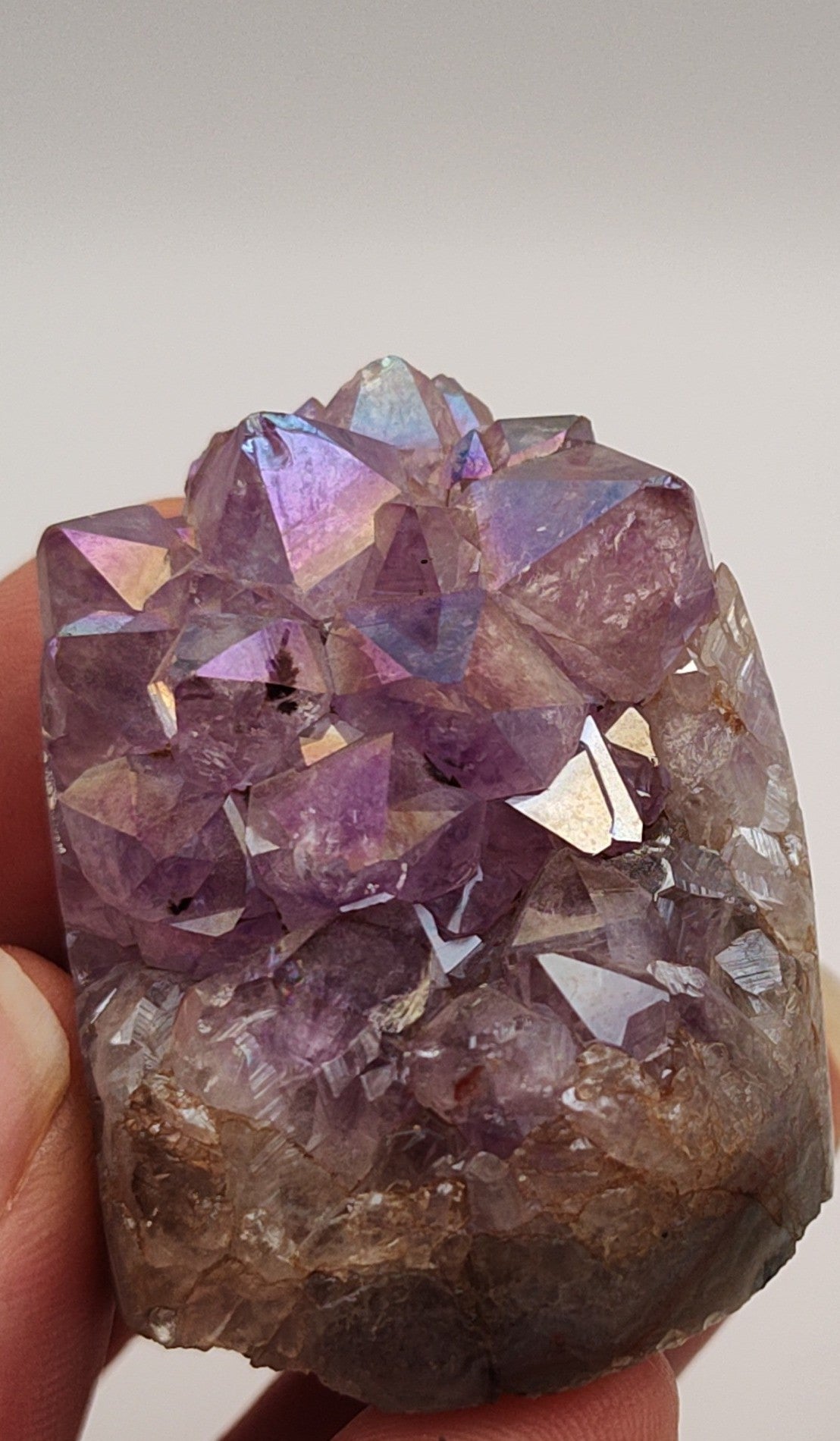 Rainbow Aura Amethyst "Cupcake" Crystal Tower Polished Crystals