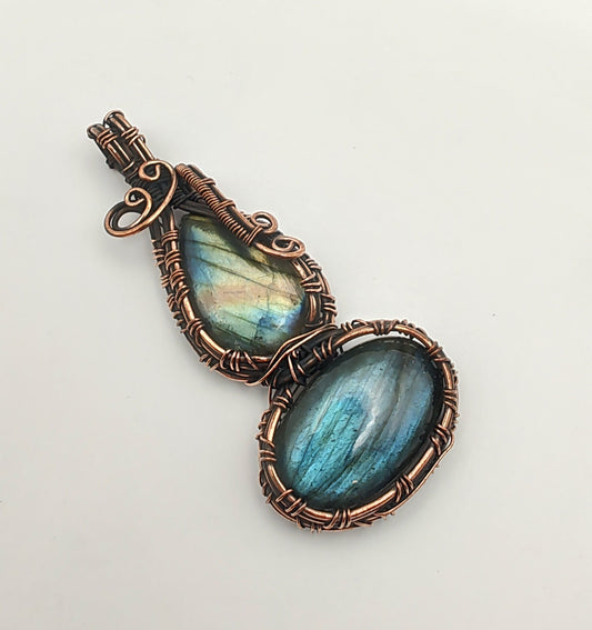 Labradorite Copper Wire Wrapped Pendant