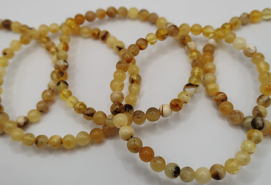 Genuine Amber beaded bracelet stretch one size natural healing metaphysical jewelry