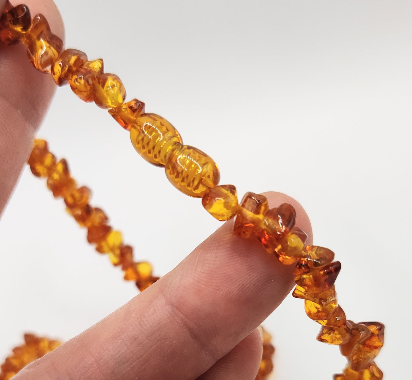 Amber Chip Bead 16" Necklace ~ Genuine Baltic Amber Beads