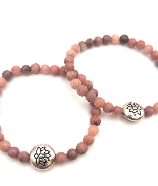 Rhodenite Natural Stone Healing Bracelet Stretch Bracelet Yoga Bracelet