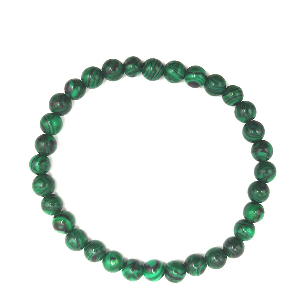 Malachite Stone Beaded Bracelet Healing Jewelry